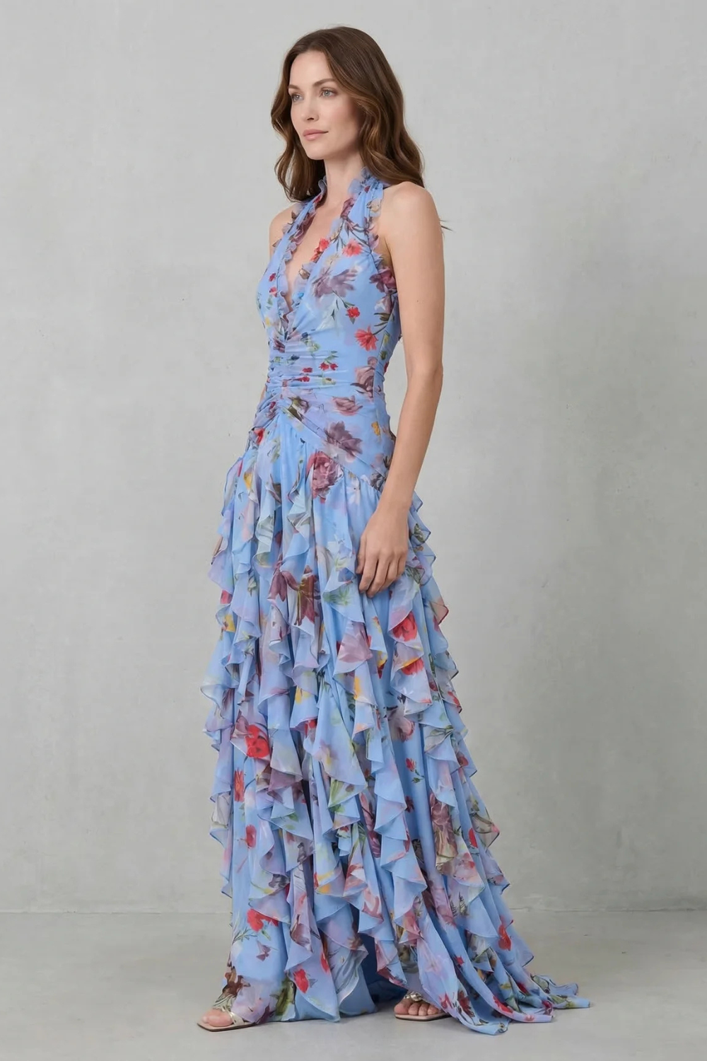 Floral Ruffle Maxi Dress