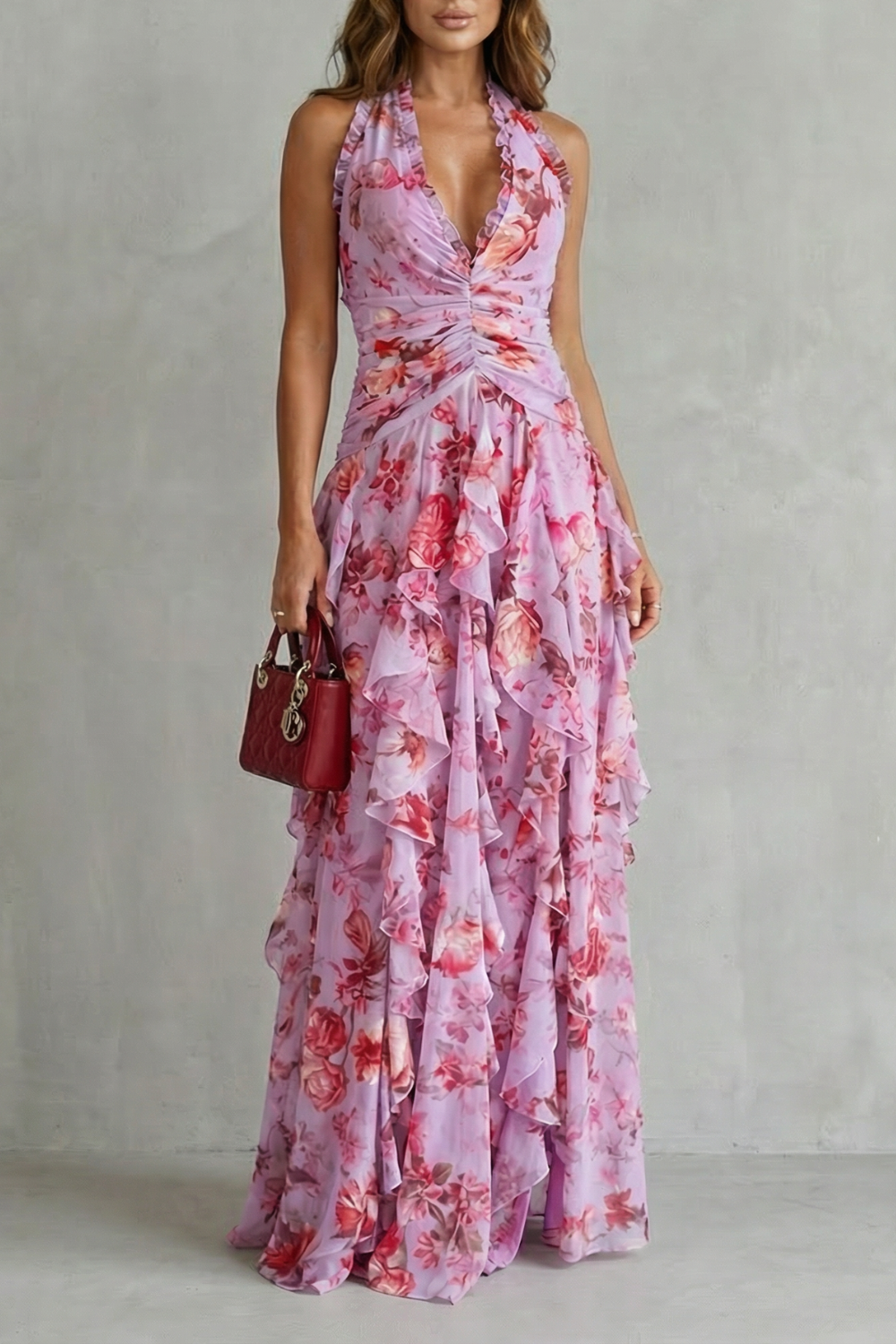 Floral Ruffle Maxi Dress