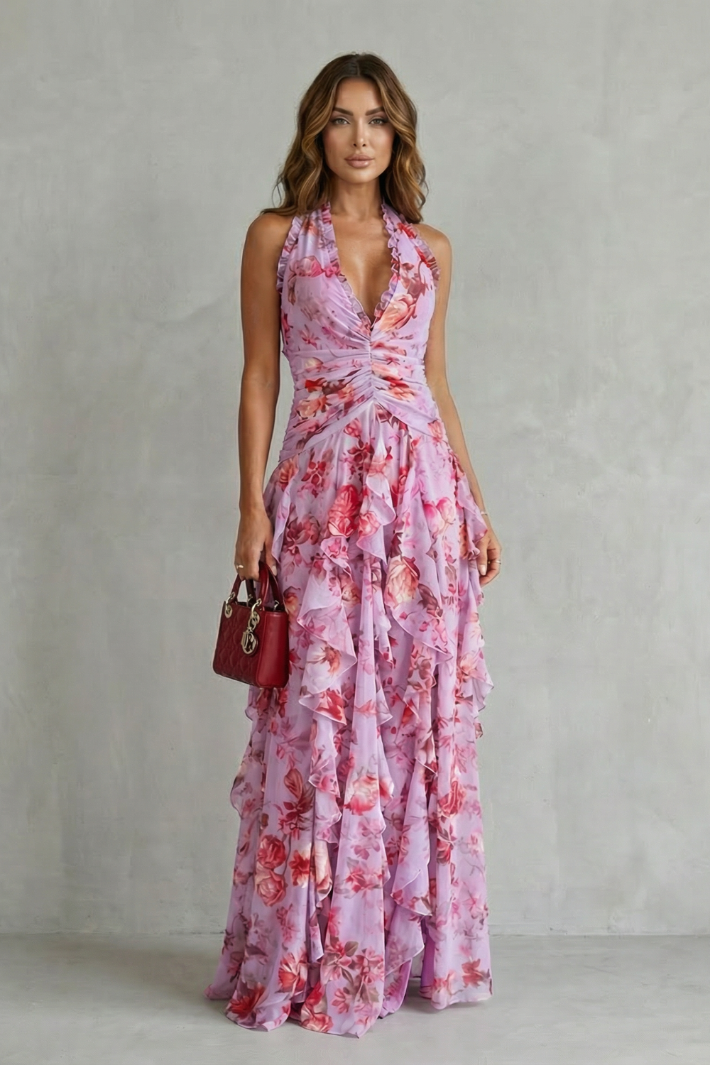 Floral Ruffle Maxi Dress