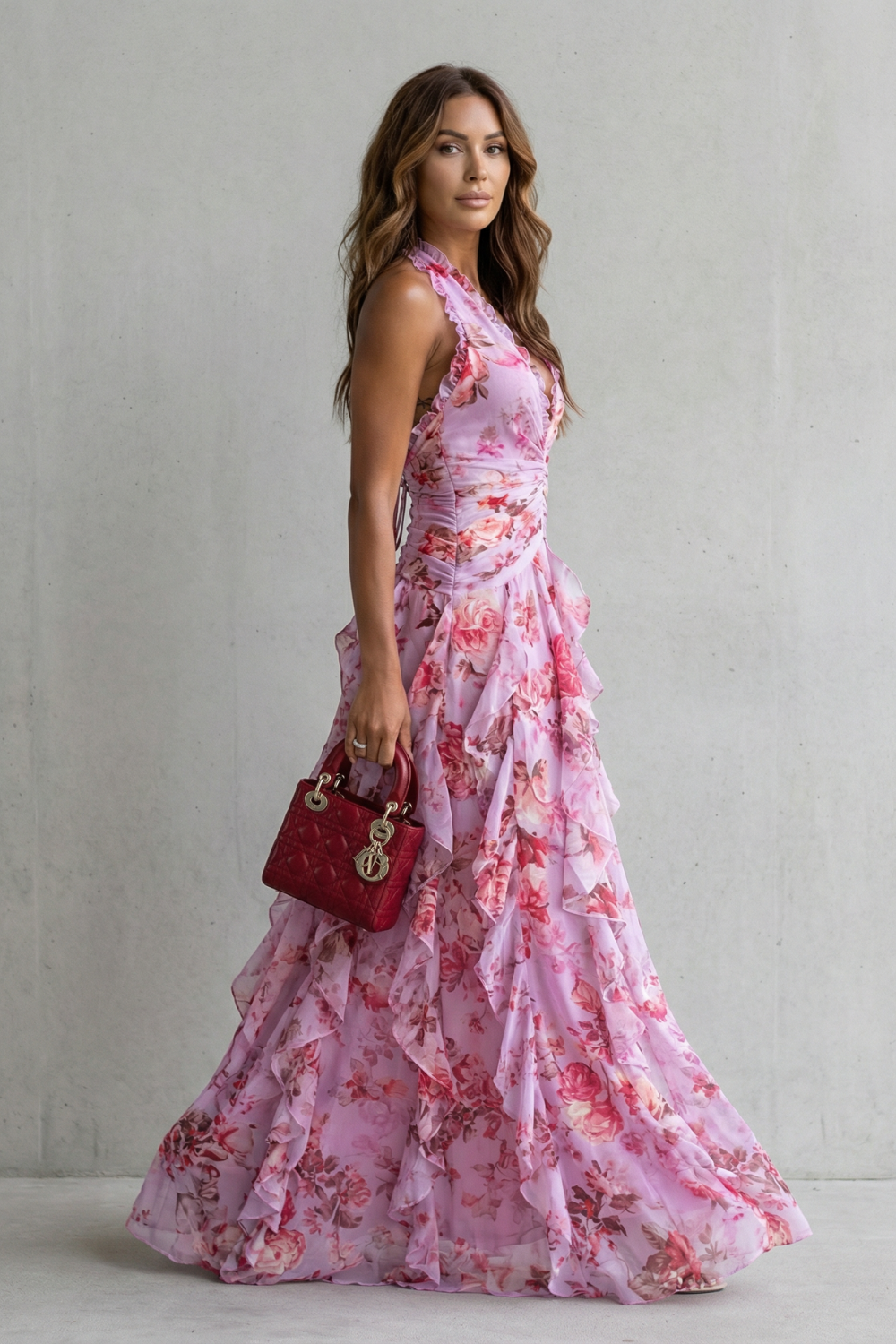 Floral Ruffle Maxi Dress