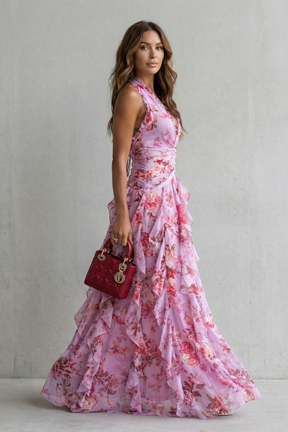 Floral Ruffle Maxi Dress