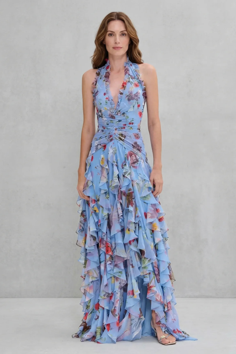 Floral Ruffle Maxi Dress