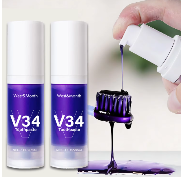 V34 Color Correcting Teeth Whitening Toothpaste