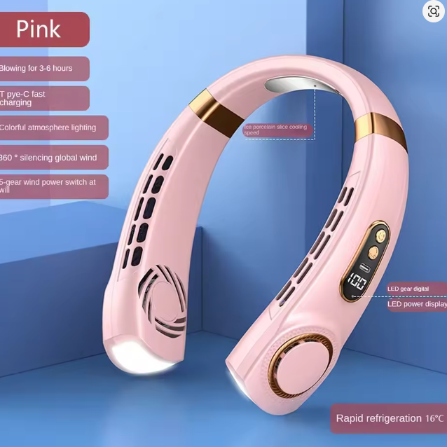 360° Cooling Neck Fan – Hands-Free Portable Air Conditioner