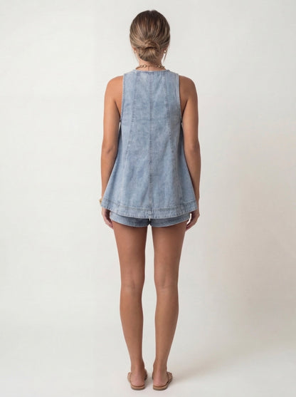 Denim Breeze™ Two-Piece Lounge Set