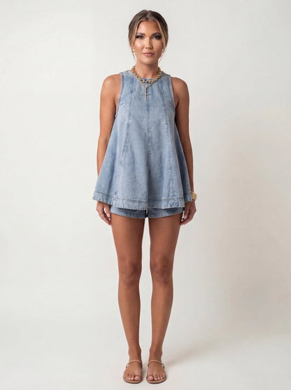Denim Breeze™ Two-Piece Lounge Set